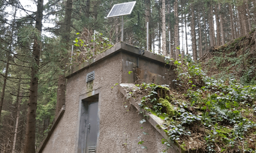 Hochbehälter der Wasserversorgung, Energieautarke Niveauüberwachung, Durchflussmessung