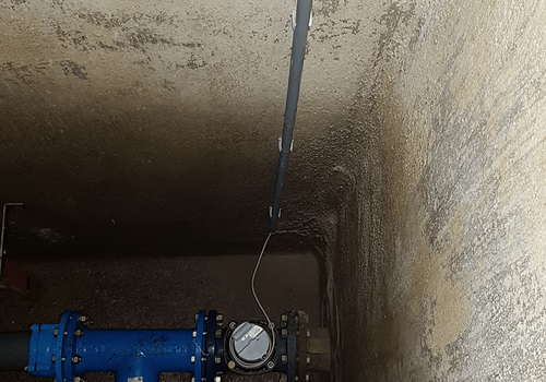 Hochbehälter der Wasserversorgung, Energieautarke Niveauüberwachung, Durchflussmessung