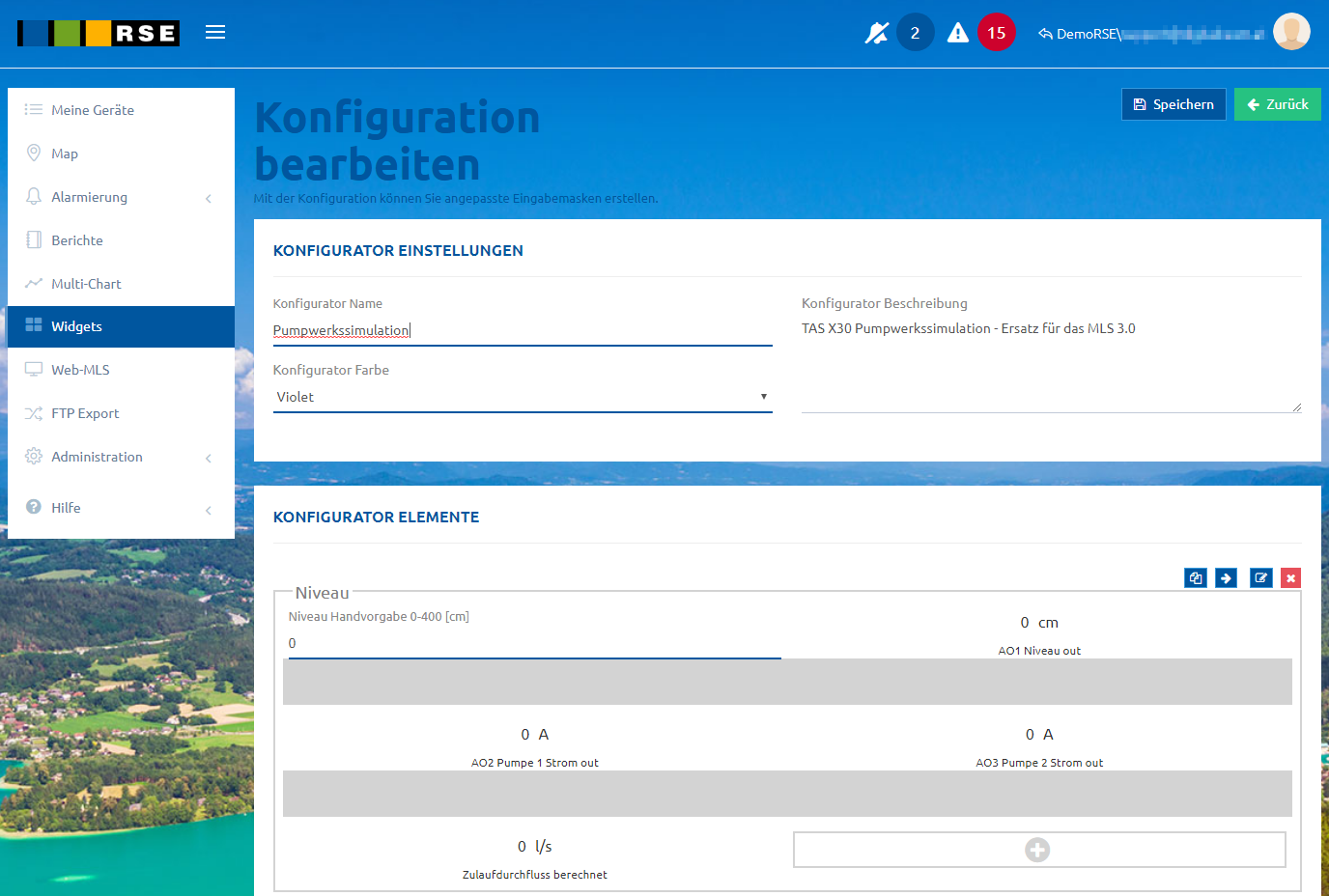 myTAS Widgets Editieren